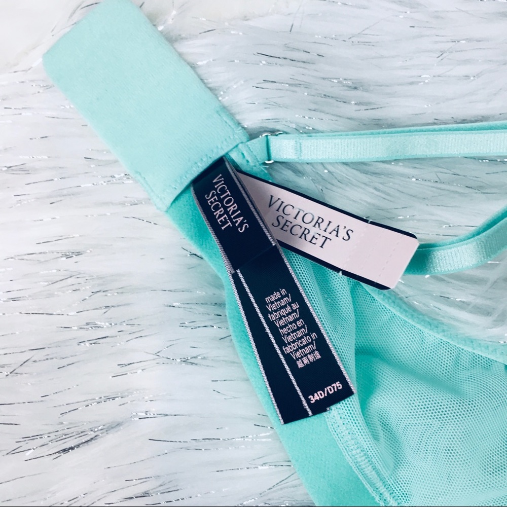 Victoria’s Secret Pastel Mint mesh lace bra 32D - Picture 10 of 10